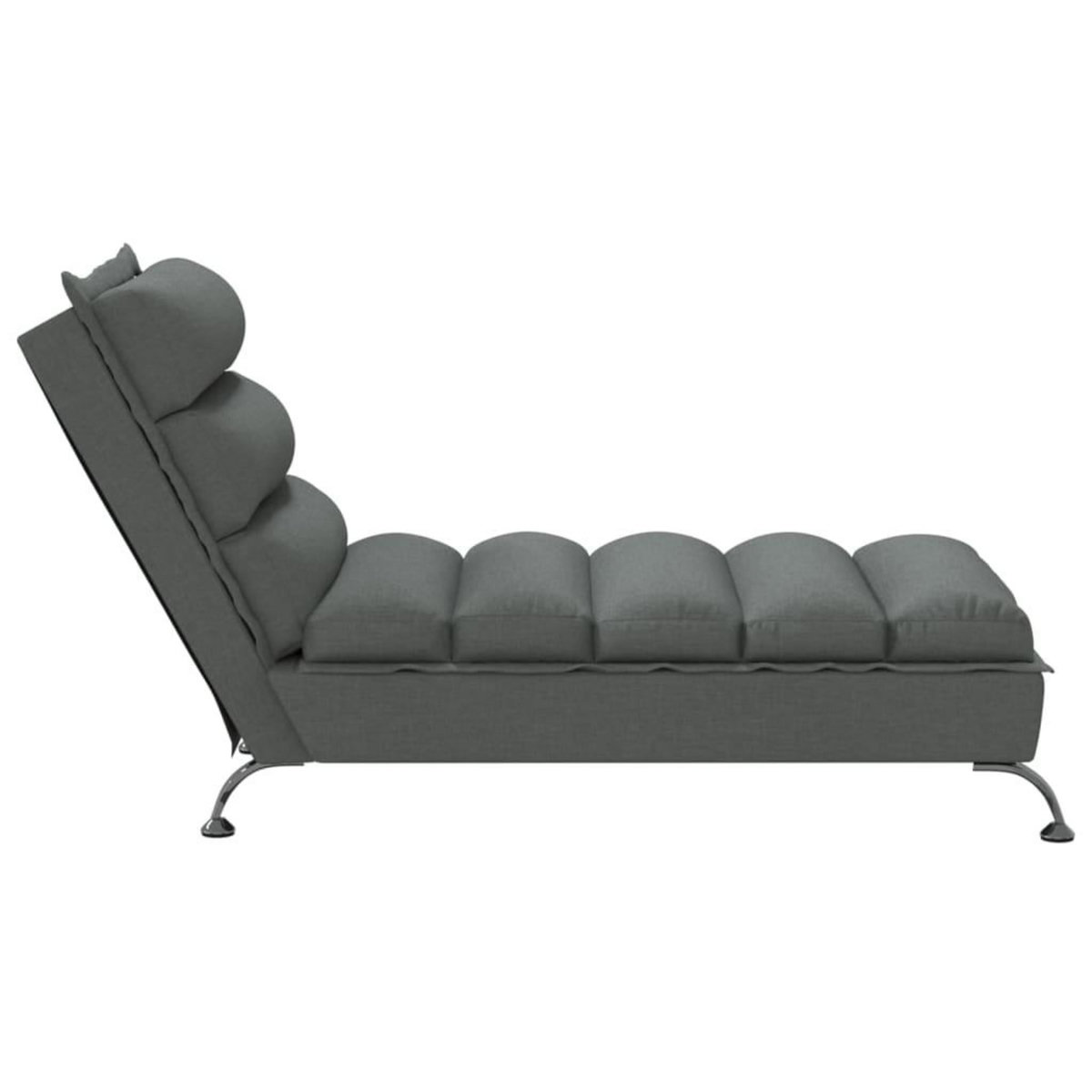 VIDAXL Chaise longue avec coussins gris fonce tissu