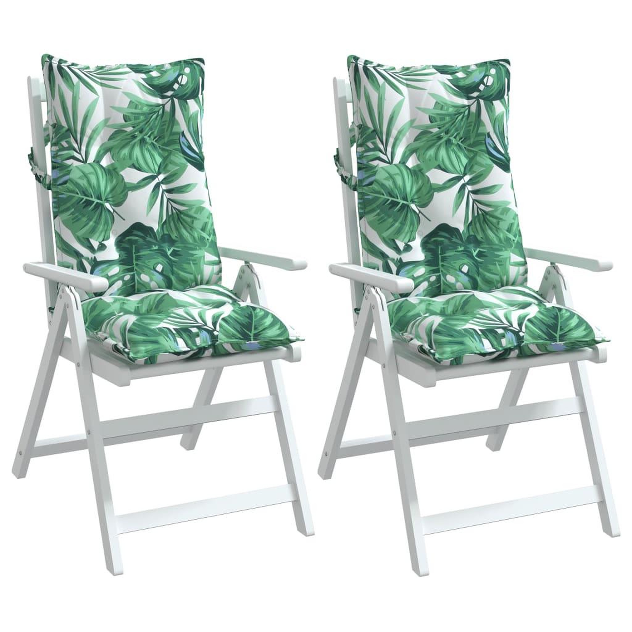 Voir la diapositive 4 : VIDAXL Coussins de chaise a dossier haut lot de 2 modele de feuille
