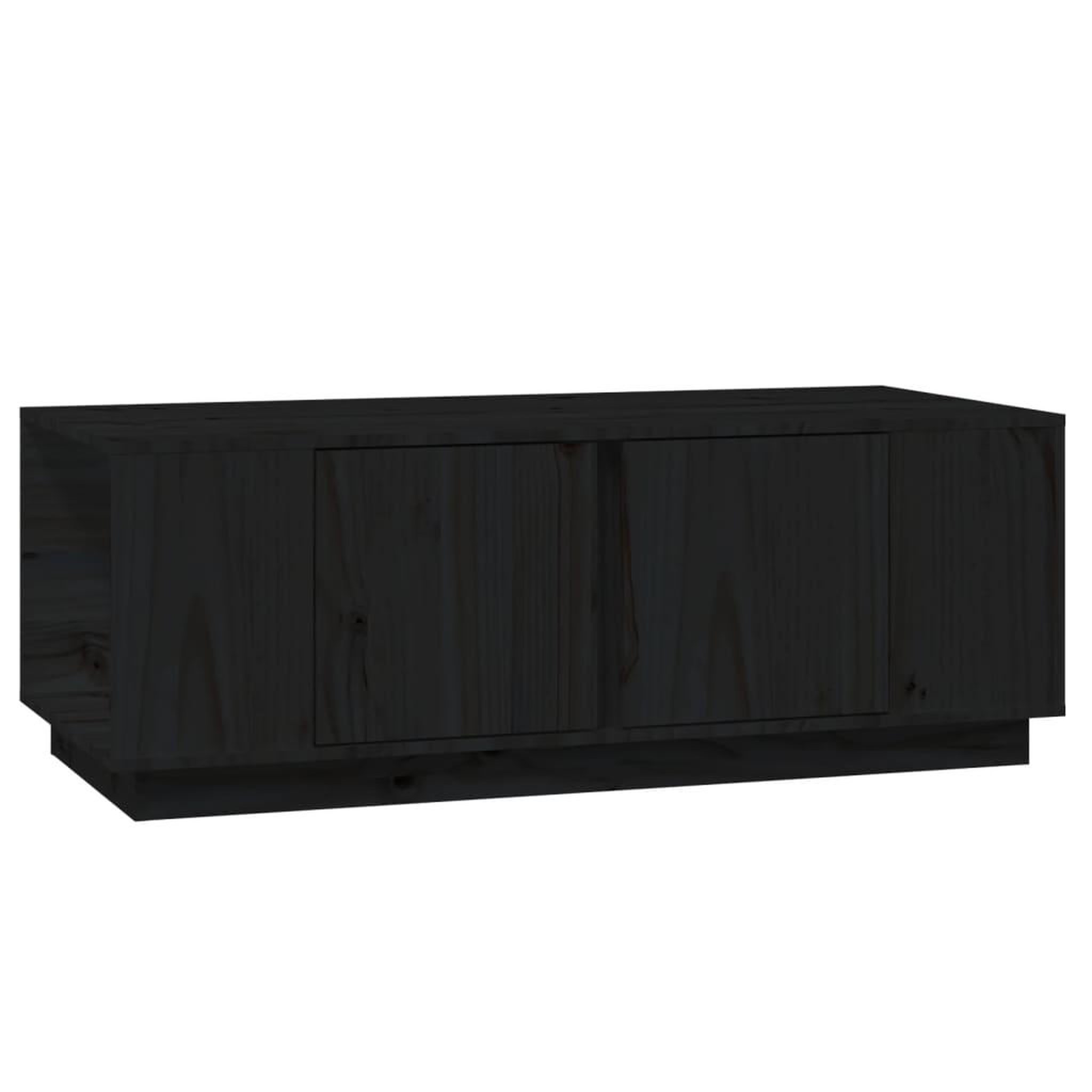 Voir la diapositive 2 : VIDAXL Table basse Noir 110x50x40 cm Bois massif de pin