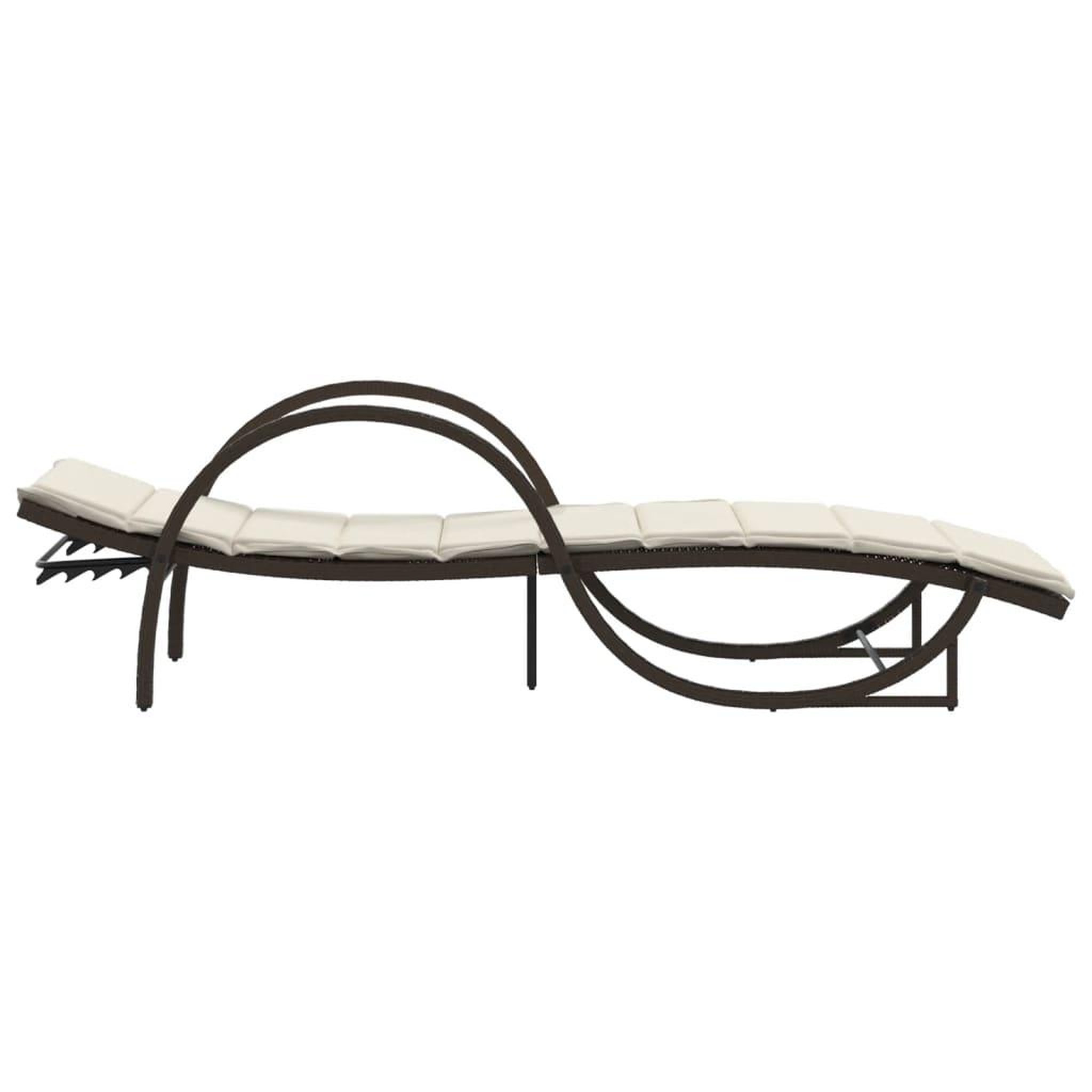 Voir la diapositive 5 : VIDAXL Chaise longue avec coussin marron 60x199x42 cm resine tressee