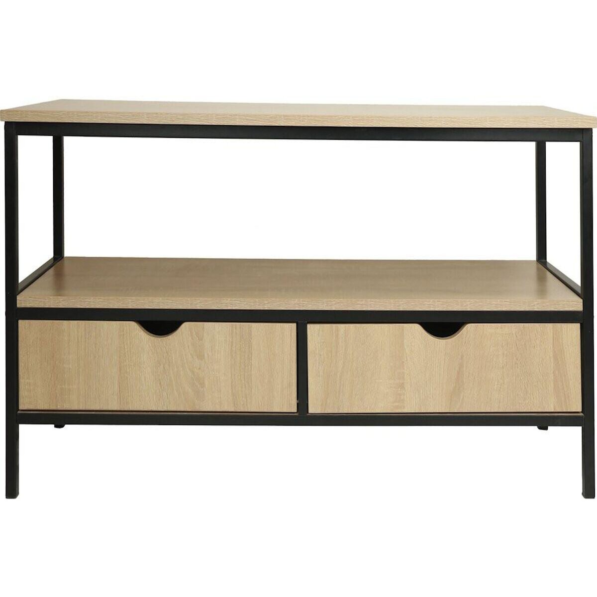 Habitat et Jardin Meuble TV avec tiroir style industriel  Detroit  - 113 x 40 x 55 cm - Beige