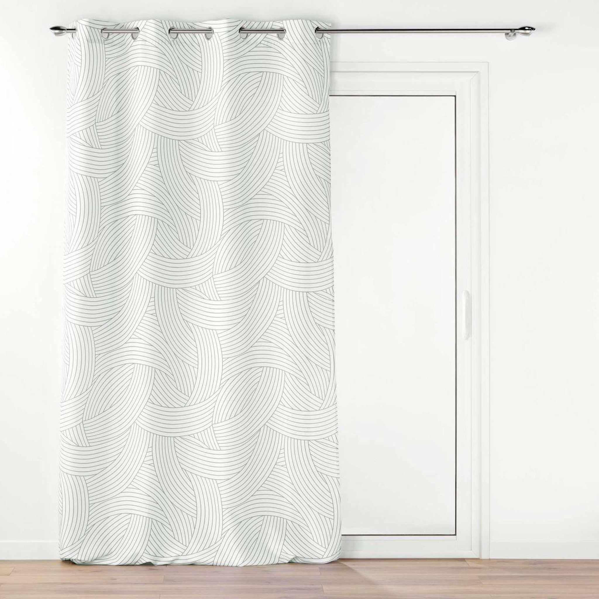 Voir la diapositive 1 : Douceur d'Intérieur Rideau à œillets imprimé  linea  140x260cm blanc