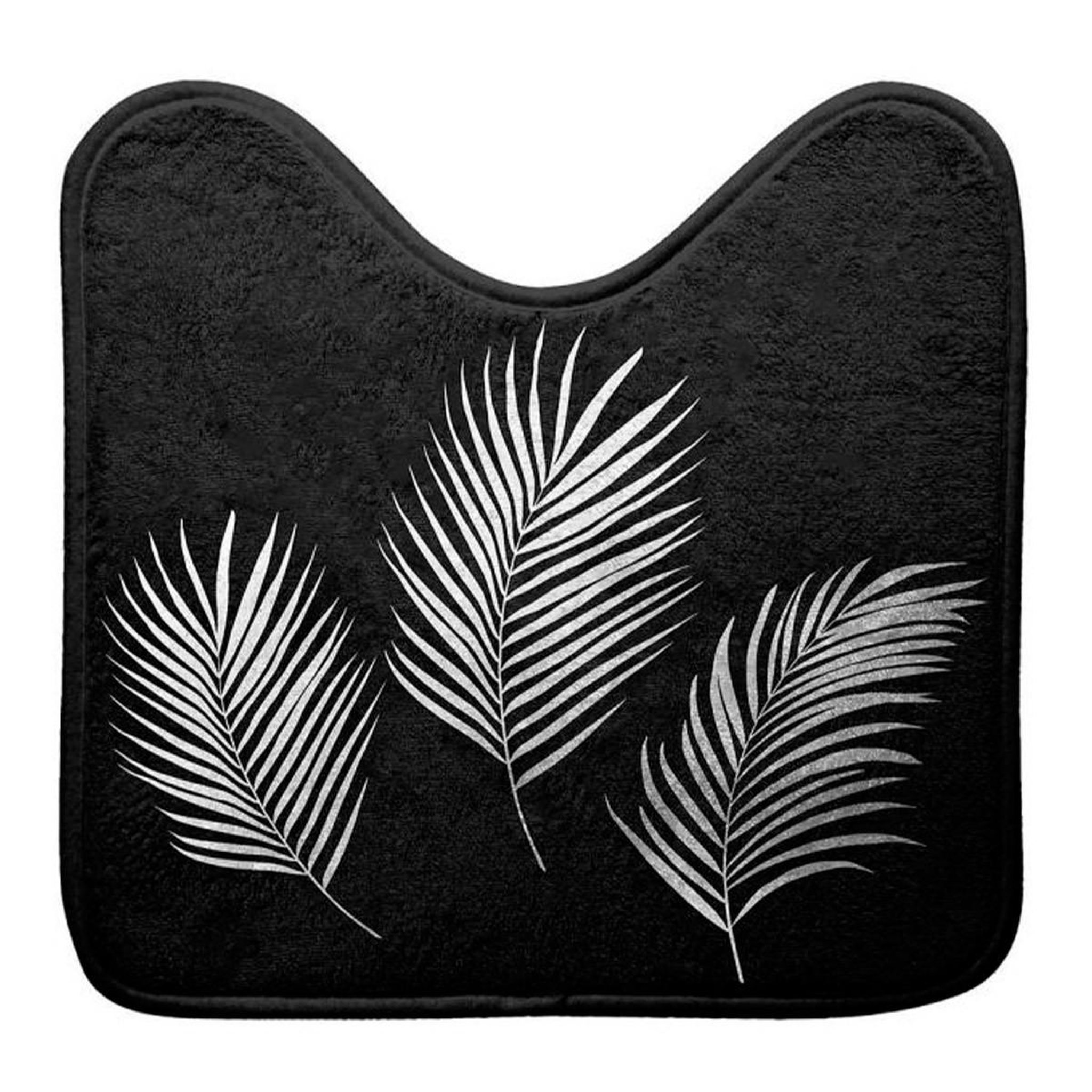 Voir la diapositive 1 : Douceur d'Intérieur Tapis contour wc imprimé  orbella  45x45cm noir & argent