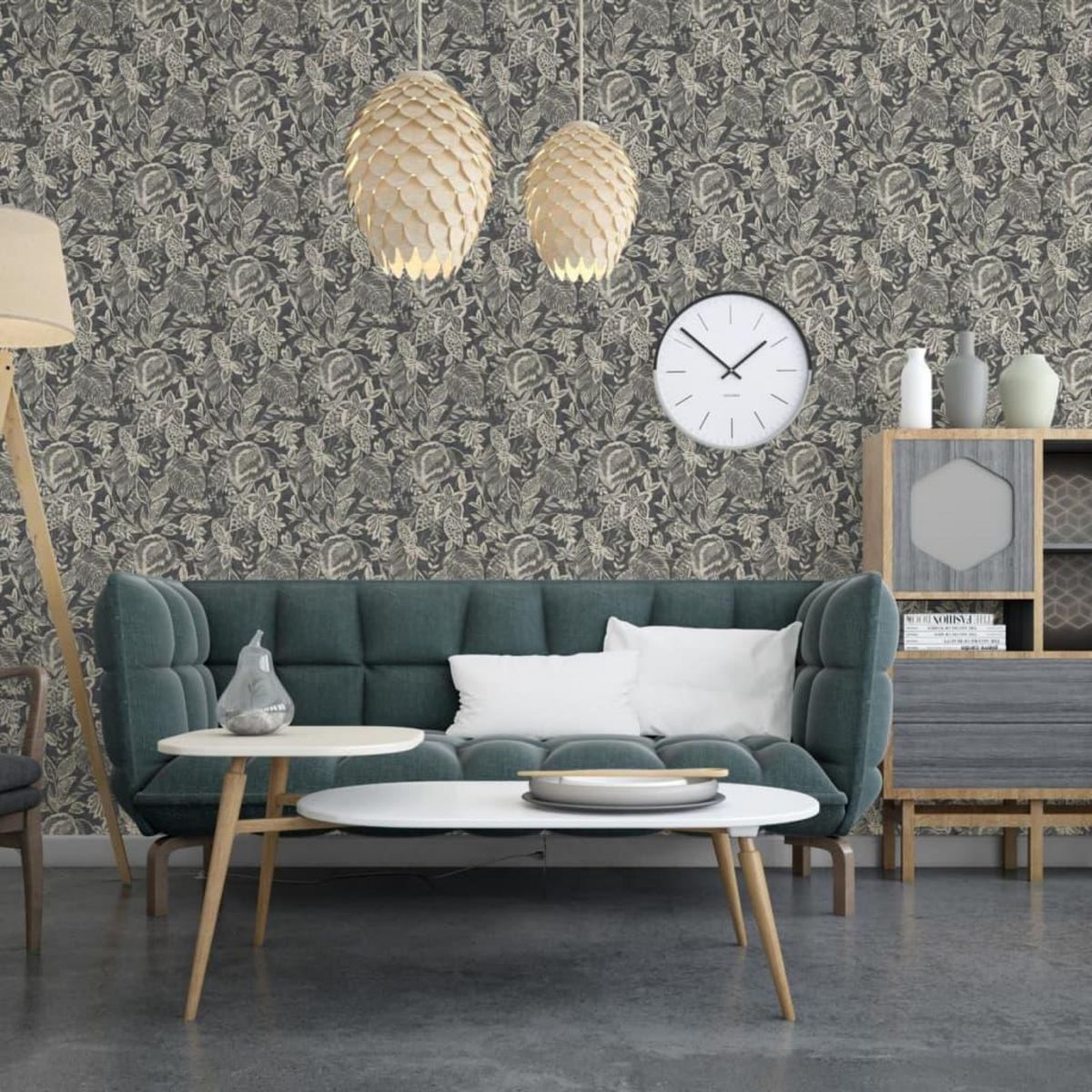 DUTCH WALLCOVERINGS DUTCH WALLCOVERINGS Papier peint Mae Noir et beige