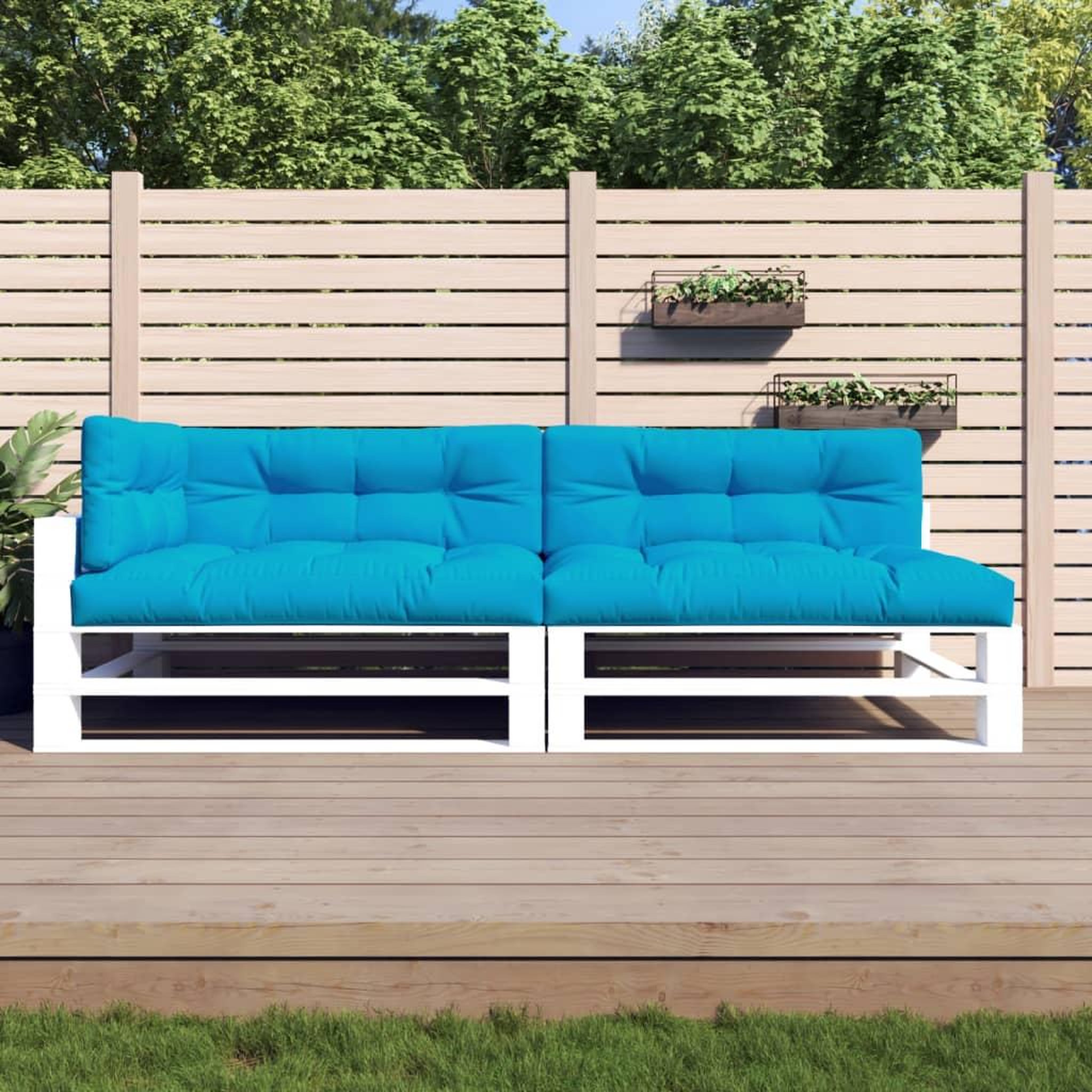 Voir la diapositive 1 : VIDAXL Coussins de palette lot de 5 bleu tissu