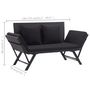 Voir la diapositive 6 : VIDAXL Banc de jardin avec coussins 176 cm Noir Resine tressee