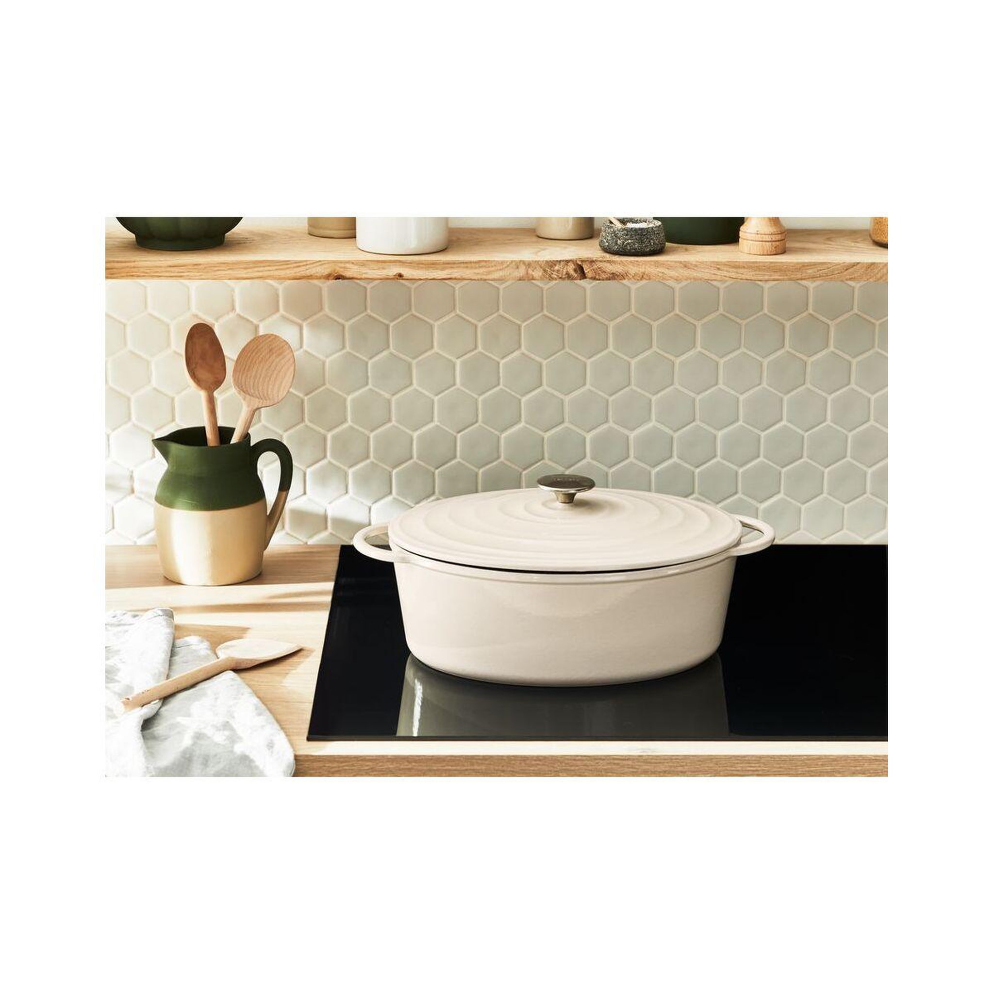 Voir la diapositive 4 : TEFAL Cocotte Fonte LOV faitout 34cm beige