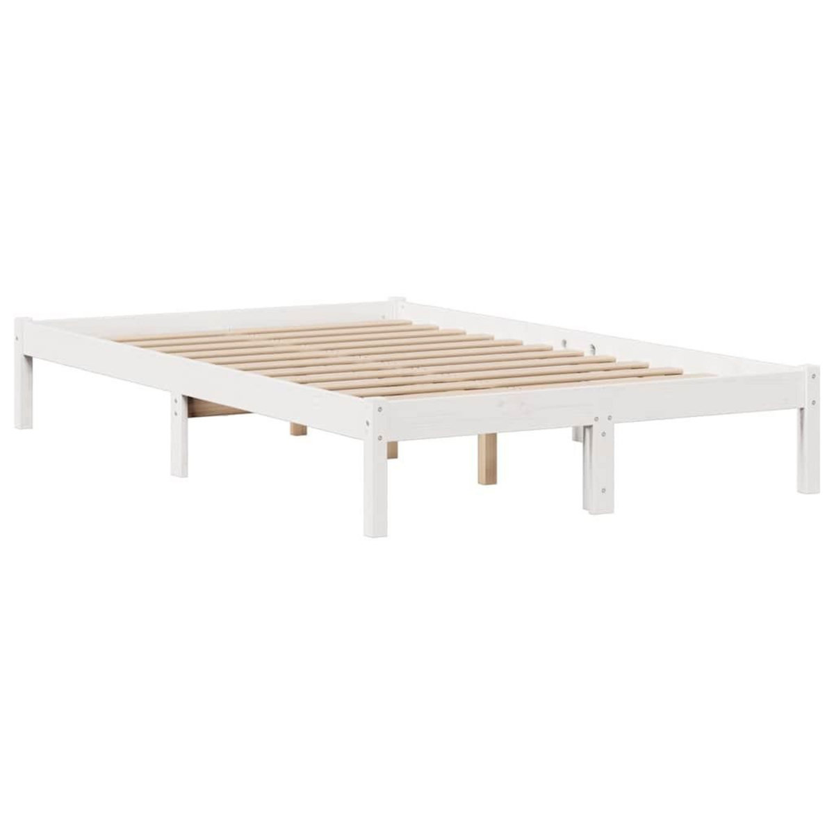 VIDAXL Lit bibliotheque sans matelas blanc 135x190 cm bois pin massif