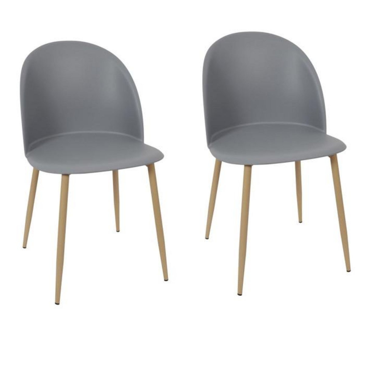 Paris Prix Lot de 2 Chaises Scandinave  Bergen  81cm Gris
