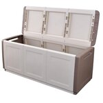 INTEC Coffre de rangement 330L Beige/Taupe 138 x 53 x H57cm Poignées de transport polypropylène INTEC