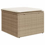 Voir la diapositive 2 : VIDAXL Tabouret de jardin avec coussin beige 55x55x37cm resine tressee