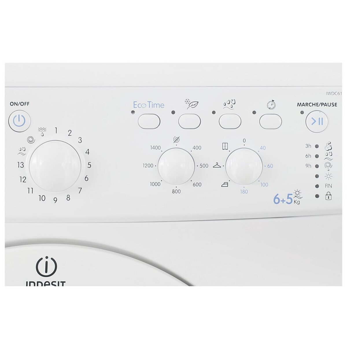 INDESIT Lave linge séchant hublot IWDC 6145 6 Kg, 1400 T/min séchage condensation 5 Kg