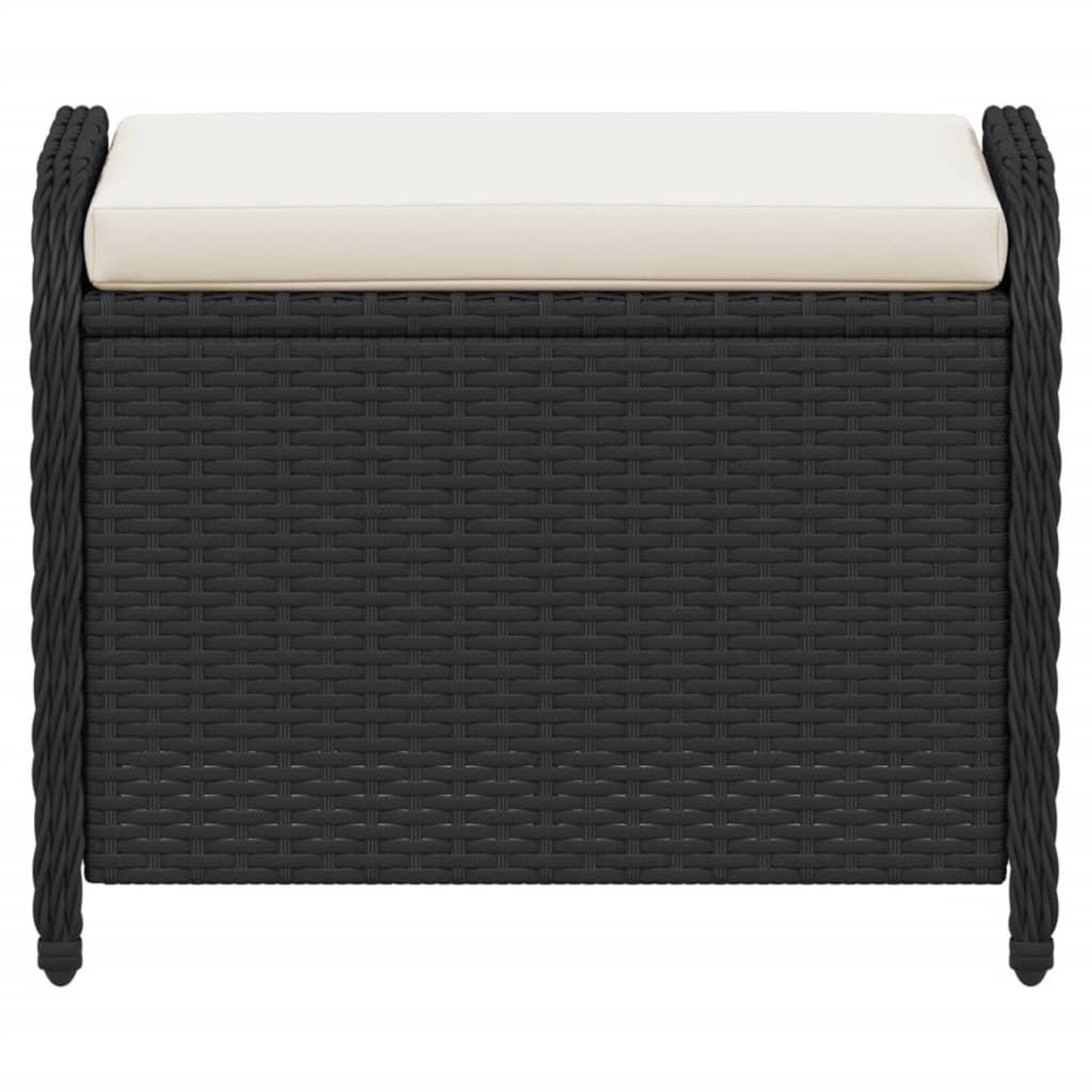 Voir la diapositive 4 : VIDAXL Tabouret de jardin avec coussin noir 58x46x46 cm resine tressee