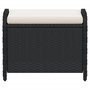 Voir la diapositive 4 : VIDAXL Tabouret de jardin avec coussin noir 58x46x46 cm resine tressee