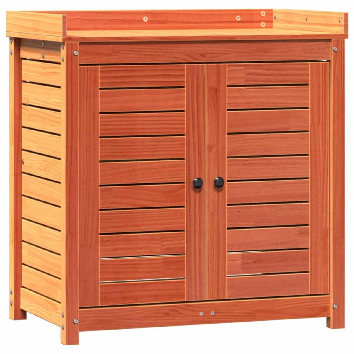 VIDAXL Table de rempotage avec etageres marron bois massif de pin