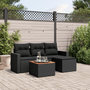 Voir la diapositive 1 : VIDAXL Salon de jardin 5 pcs avec coussins noir resine tressee