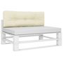 Voir la diapositive 3 : VIDAXL Coussin de palette creme 120x40x12 cm tissu