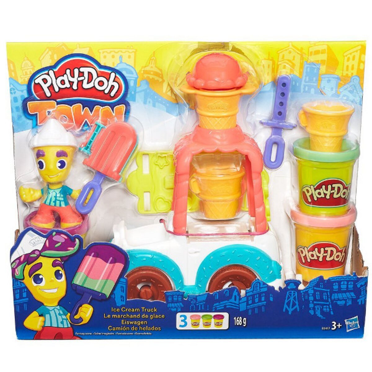 Pâte à modeler PlayDoh Town : Le marchand de glace Play-Doh en multicolore