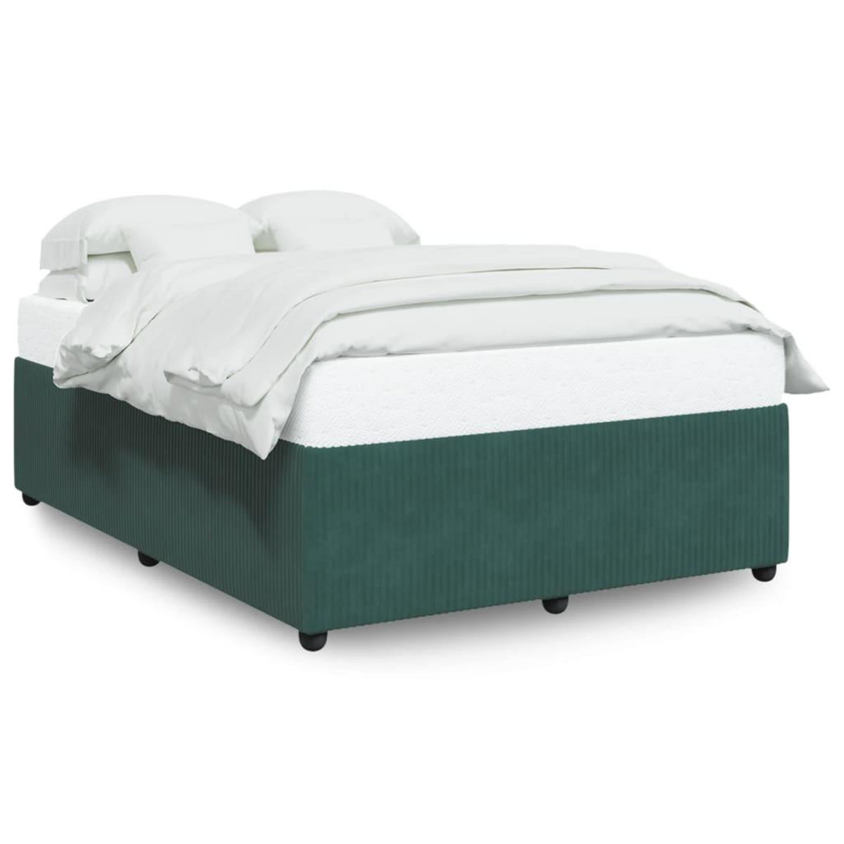 VIDAXL Cadre de lit sans matelas vert fonce 140x200 cm velours