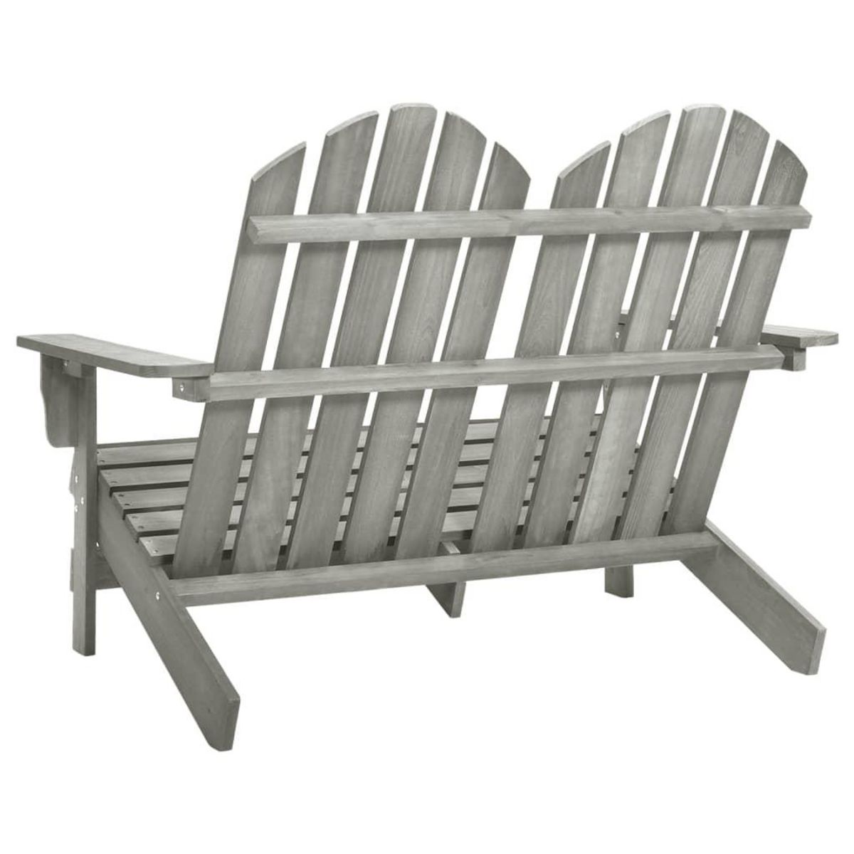 VIDAXL Chaise de jardin Adirondack 2 places bois de sapin massif gris