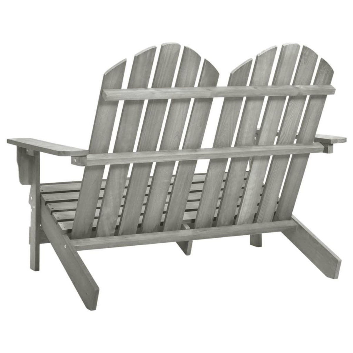 VIDAXL Chaise de jardin Adirondack 2 places bois de sapin massif gris