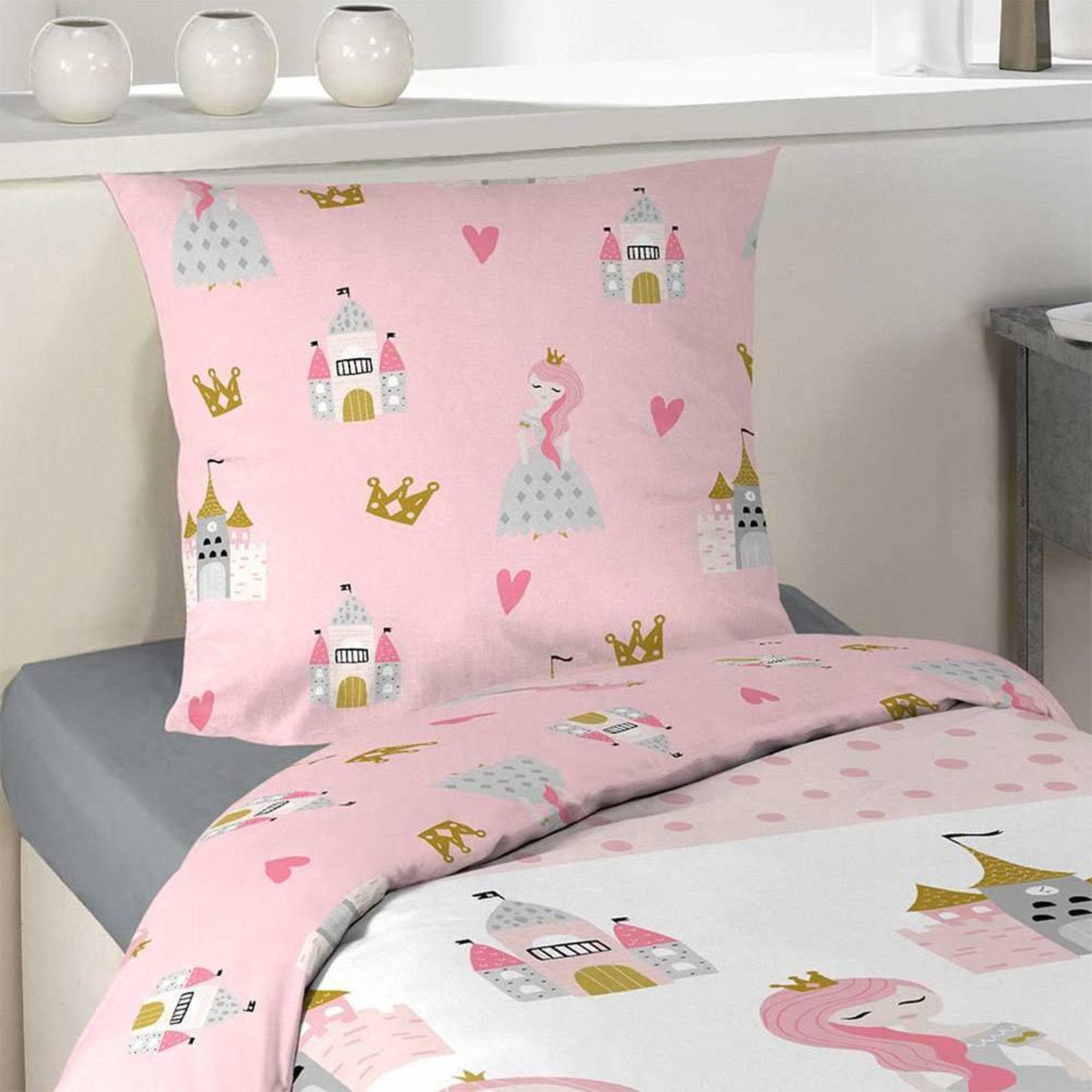 Voir la diapositive 2 : Douceur d'Intérieur Housse de couette enfant 140x200 Hermine + 1 taie microfibre