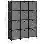 Voir la diapositive 6 : VIDAXL Etagere a 12 cubes avec boîtes Noir 103x30x141 cm Tissu