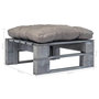 Voir la diapositive 4 : VIDAXL Repose-pied palette de jardin avec coussin en gris gris bois