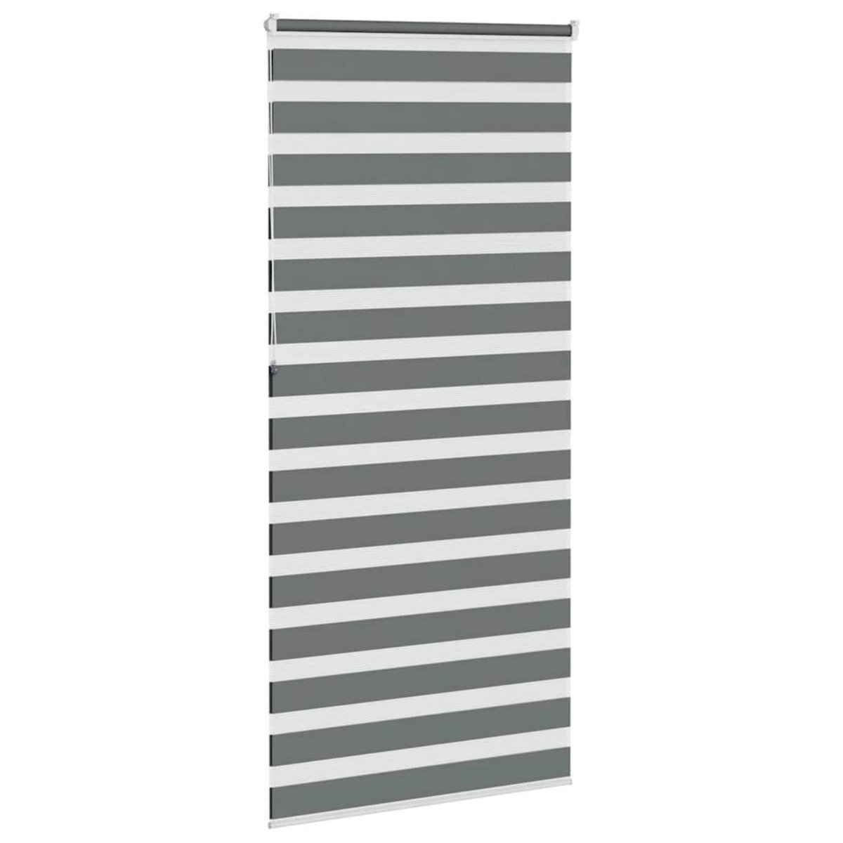 VIDAXL Store zebre gris fonce largeur du tissu 100,9 cm polyester