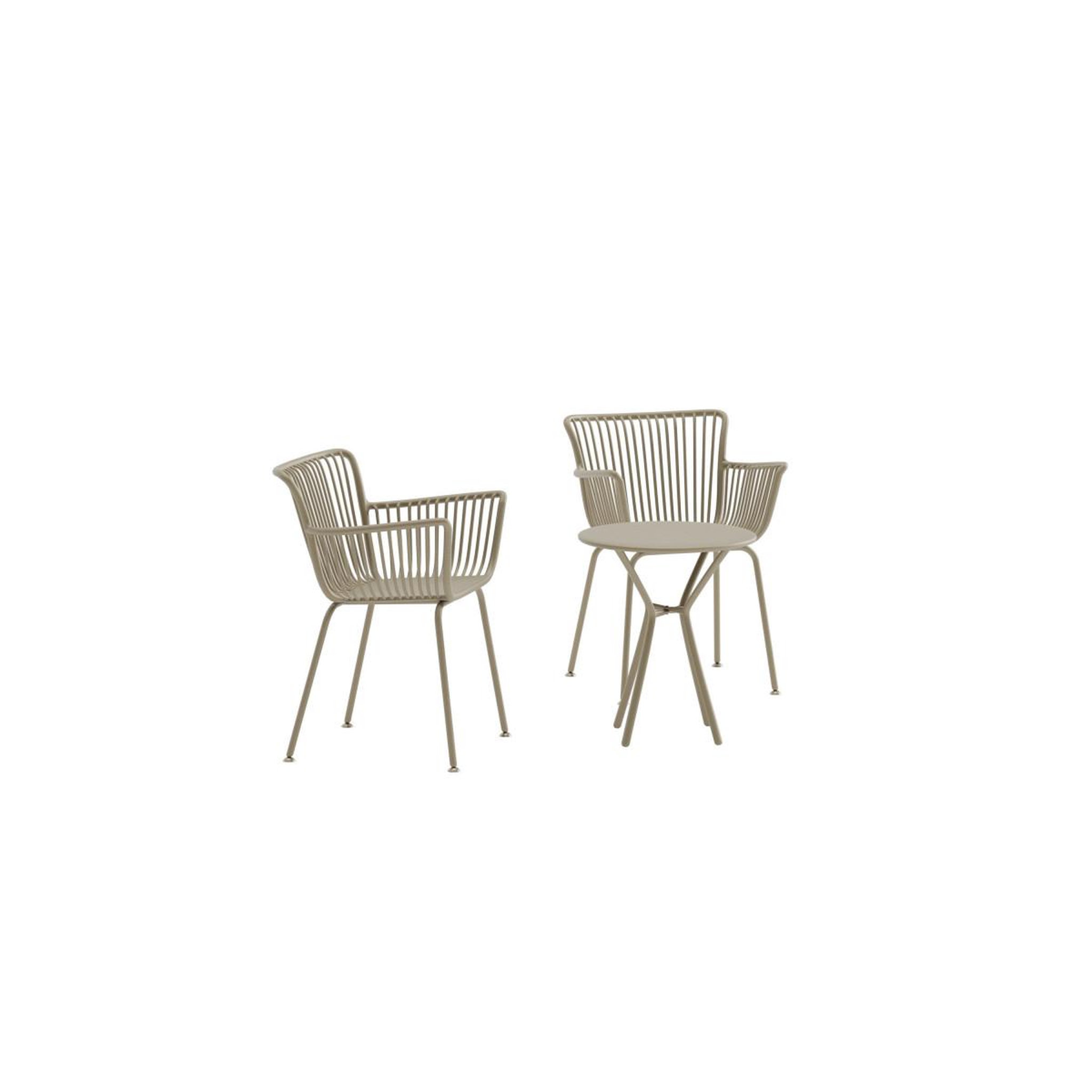 Voir la diapositive 2 : Paris Prix Ensemble table de jardin & 2 chaises  sifnos  60cm beige