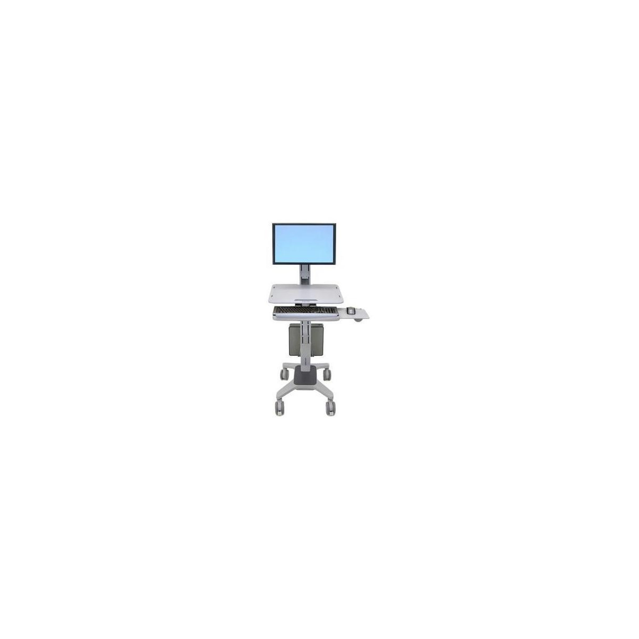Voir la diapositive 2 : Ergotron Ergotron workfit c-mod, single display sit-stand workstation support d'écran plat pour bureau 68,6 cm (27 ) sol gris