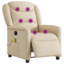 Voir la diapositive 3 : VIDAXL Fauteuil inclinable de massage electrique creme tissu