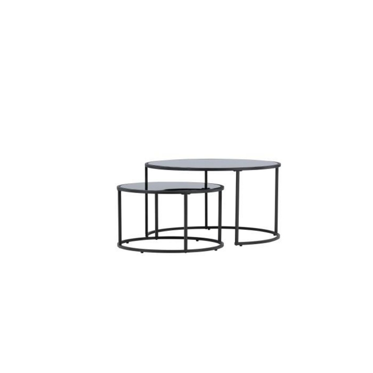 Paris Prix Lot de 2 Tables Basses Gigognes  Twin  79cm Noir