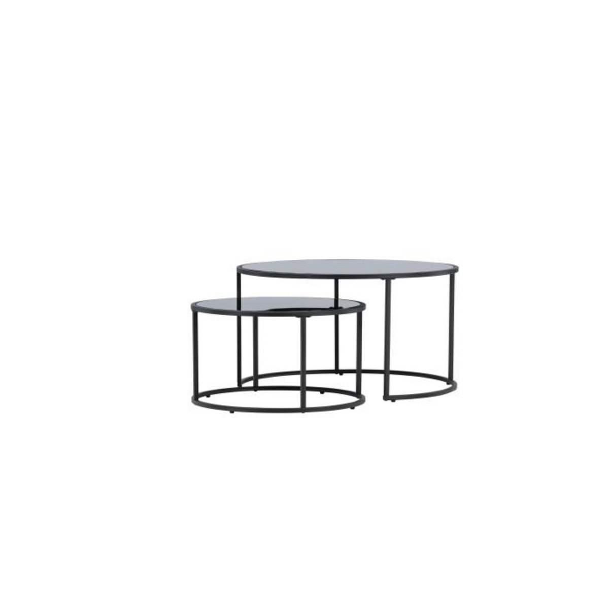 Paris Prix Lot de 2 Tables Basses Gigognes  Twin  79cm Noir