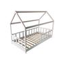 Voir la diapositive 2 : Lit cabane 90 x 190 cm + sommier + barrière TIKI