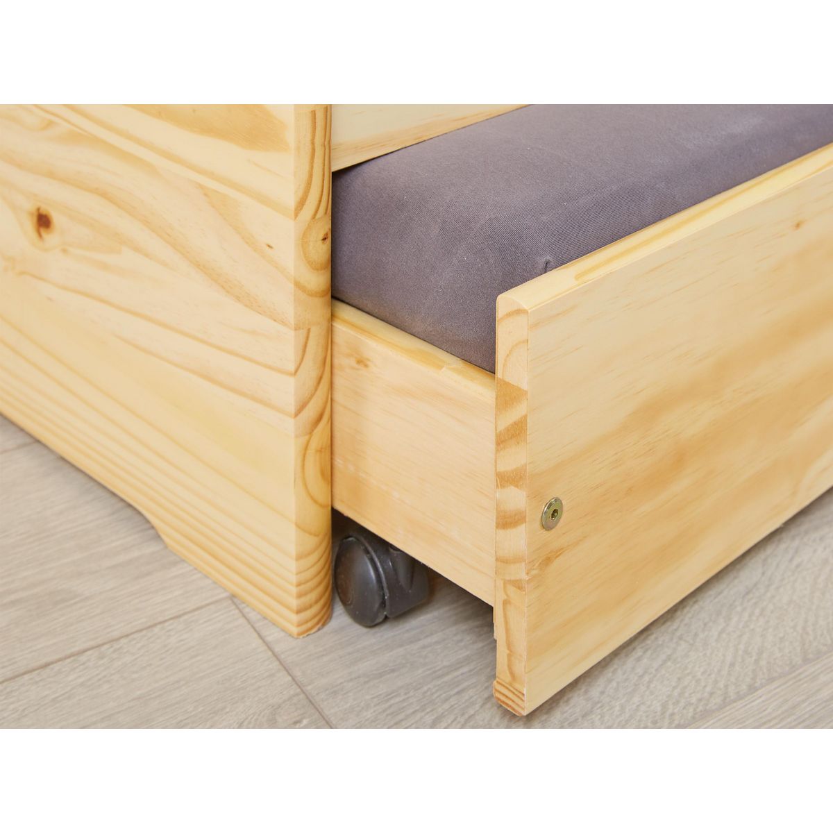 Lit banquette gigogne en pin massif 3 couchages  90x200cm BLANDINE