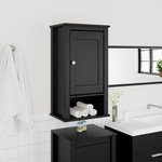 VIDAXL Armoire murale de salle de bain BERG noir bois de pin massif