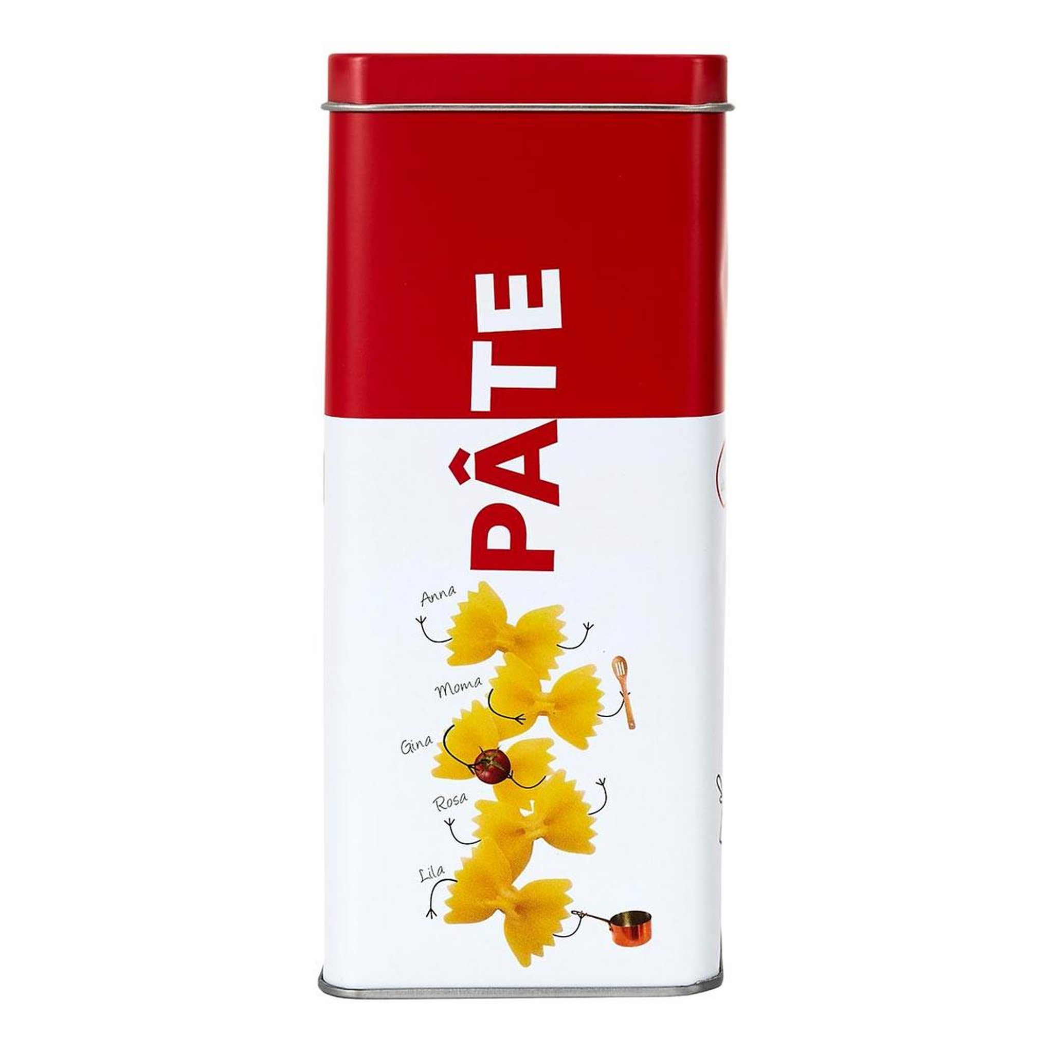 Voir la diapositive 3 : COOK CONCEPT Boîte à pâtes en métal  ludique  18cm rouge