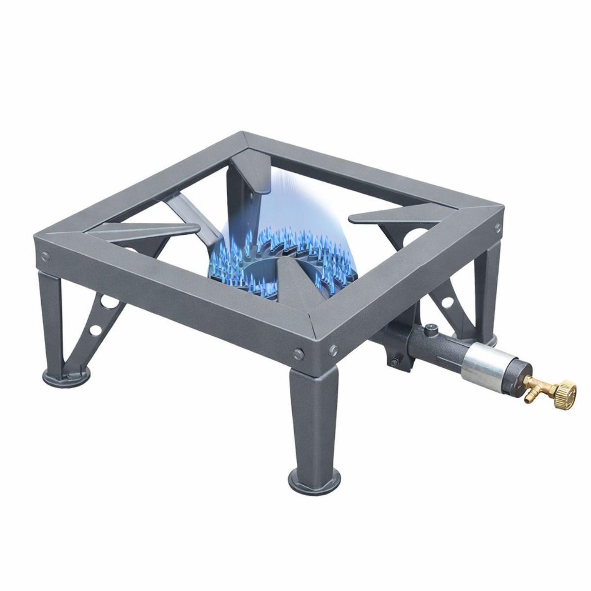 Voir la diapositive 2 : INTEC Réchaud à gaz 7500W Professionnel Charge 200Kg Tout fonte 4 pieds renforcés - Réchaud Pro Marché Cuisson Confiture, Paella INTEC