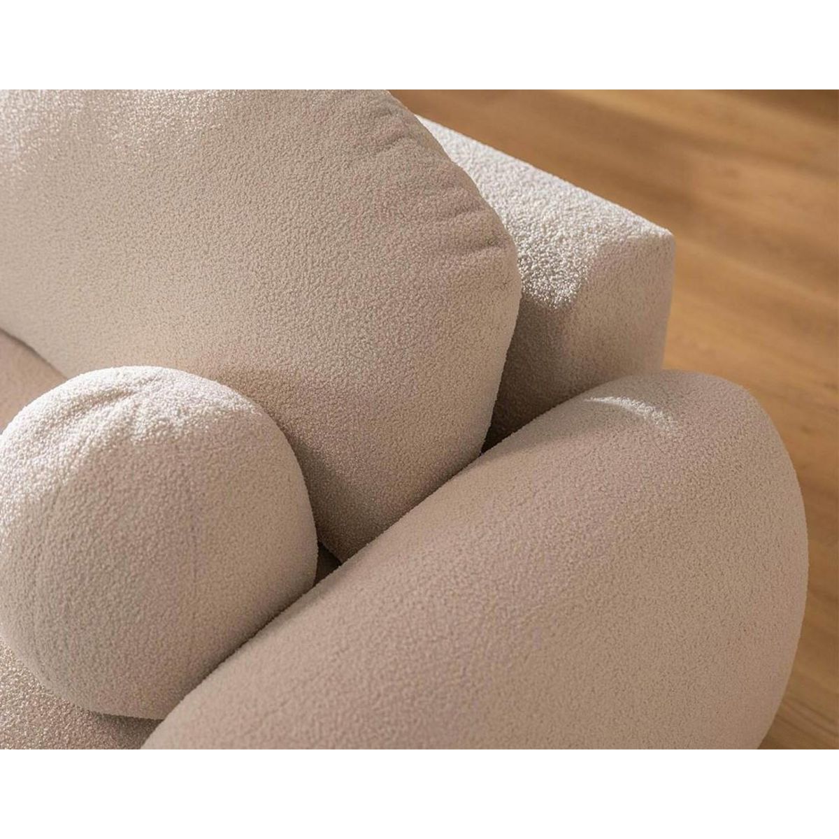 BEST MOBILIER Berenice - canapé d'angle gauche 4 places convertible avec coffre en tissu bouclette