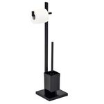 IDIMEX Porte-papier toilette YUMA avec brosse et support, en métal. Coloris disponibles : Noir