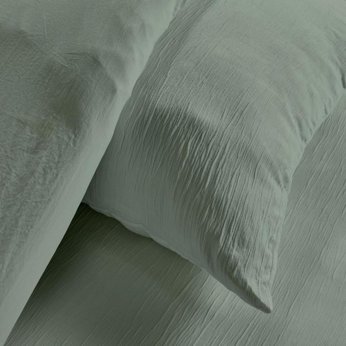 Today Parure de lit - TODAY - Essential - 2 personnes - 220 x 240 cm - Effet crépon sauge