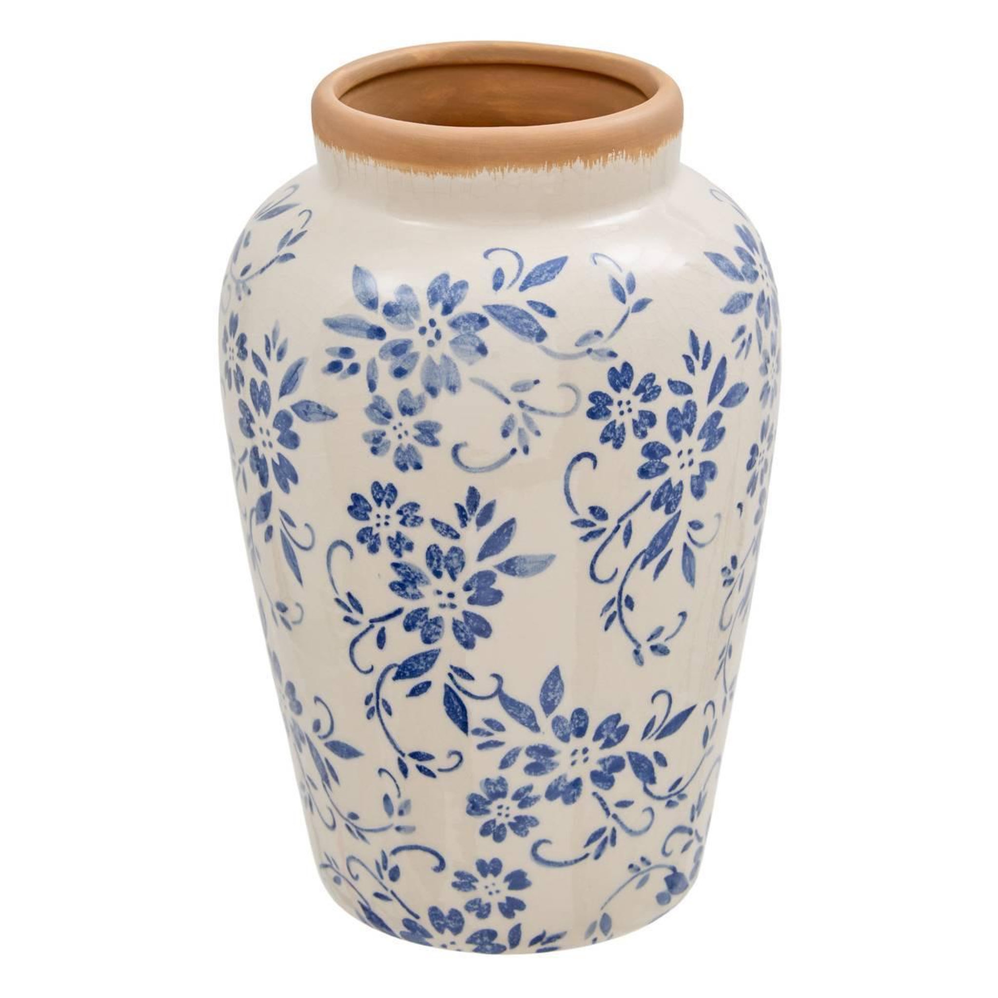 ATMOSPHERA Vase lisière en dolomite  japo  23cm bleu clair