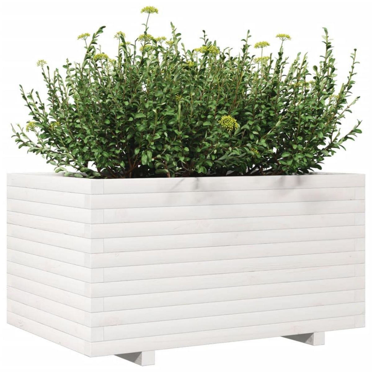 VIDAXL Jardiniere blanc 90x60x49,5 cm bois de pin massif