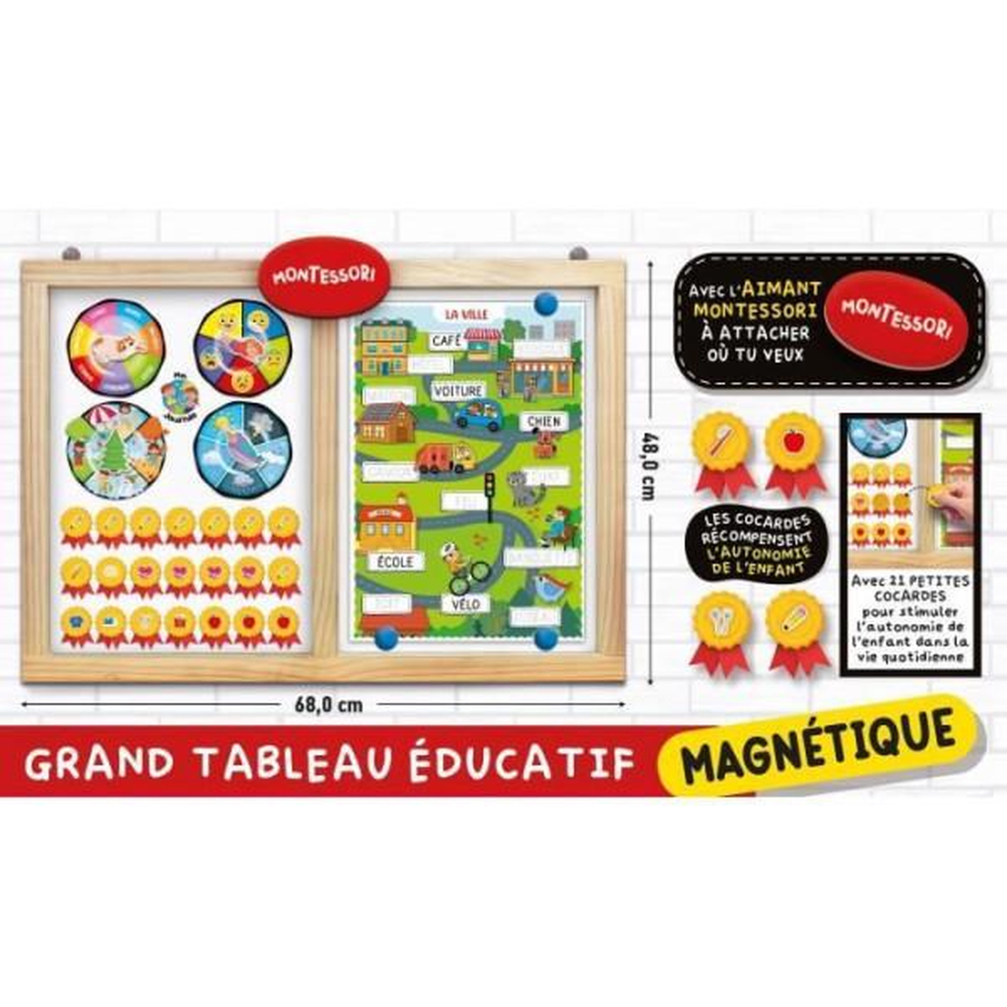 Voir la diapositive 5 : LISCIANI GIOCHI Tableau éducatif - LISCIANI - Montessori Pen - Super école - Activités journalieres - Roue des émotions - Écriture Montesso
