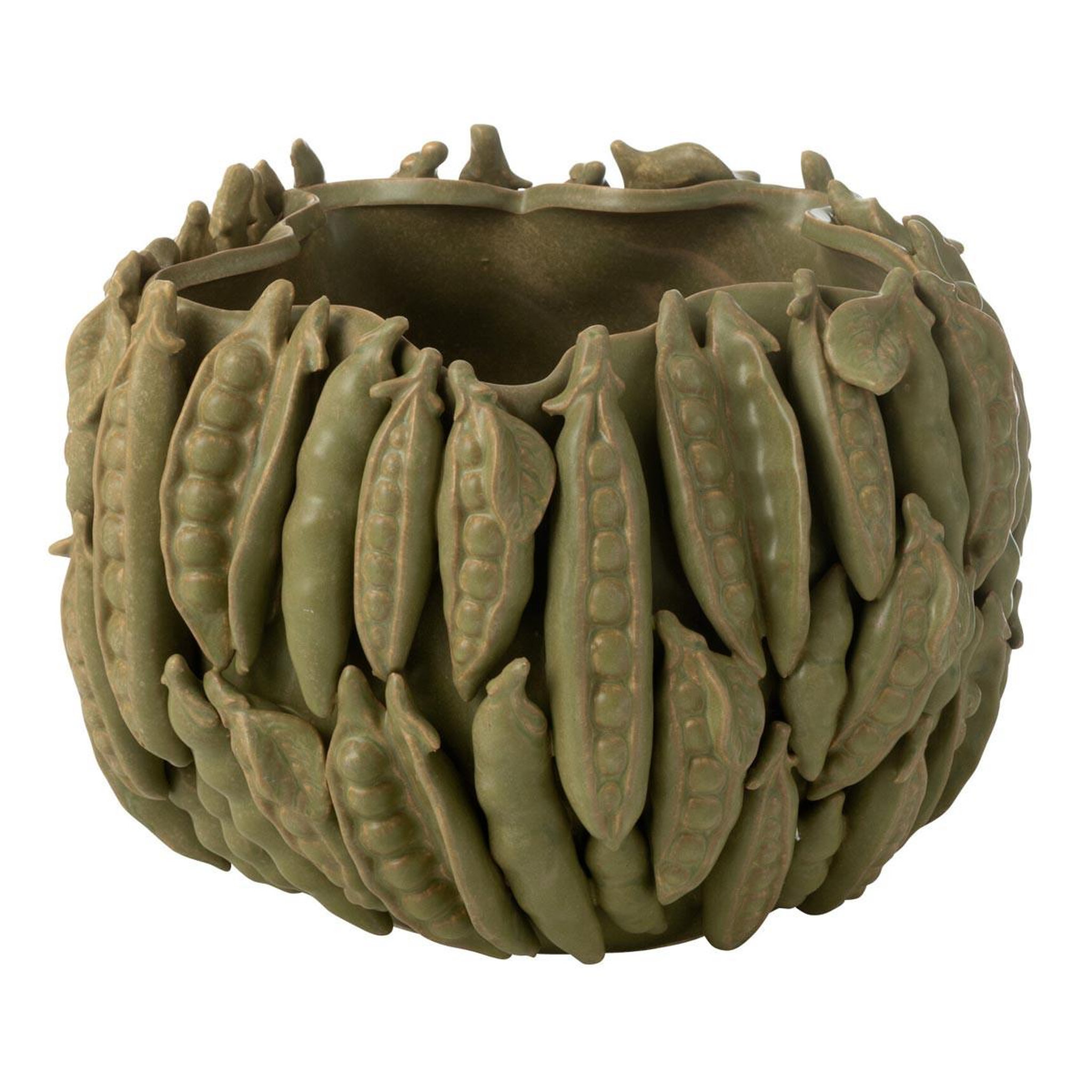 J-LINE Vase déco en argile  petit pois  34cm vert