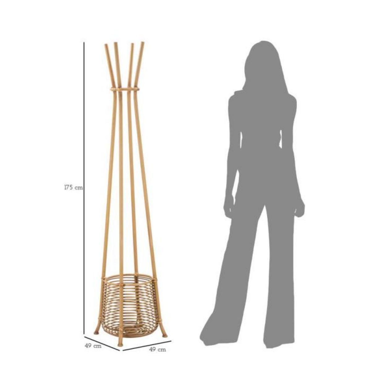 Paris Prix Porte-Manteaux en Métal  Panama  175cm Naturel