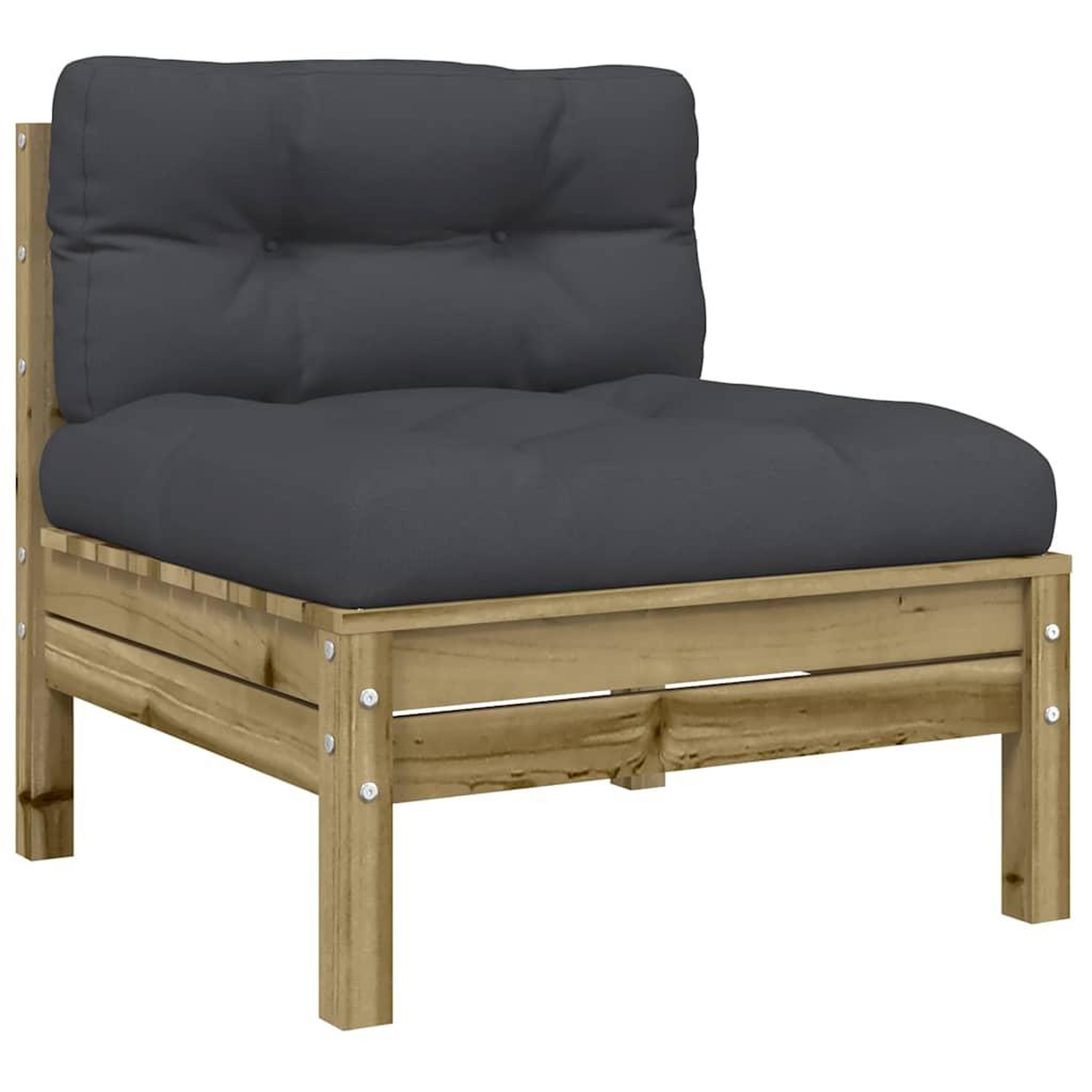 Voir la diapositive 5 : VIDAXL Salon de jardin 7 pcs avec coussins bois de pin impregne