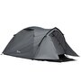 OUTSUNNY Tente de camping 2-3 personnes montage facile 2 portes fenêtres dim. 3,25L x 1,83l x 1,3H m fibre verre polyester PE gris