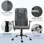 HOMCOM HOMCOM Fauteuil de bureau manager grand confort - dossier ergonomique à bascule - têtière - hauteur assise réglable - nylon revêtement synthétique gris